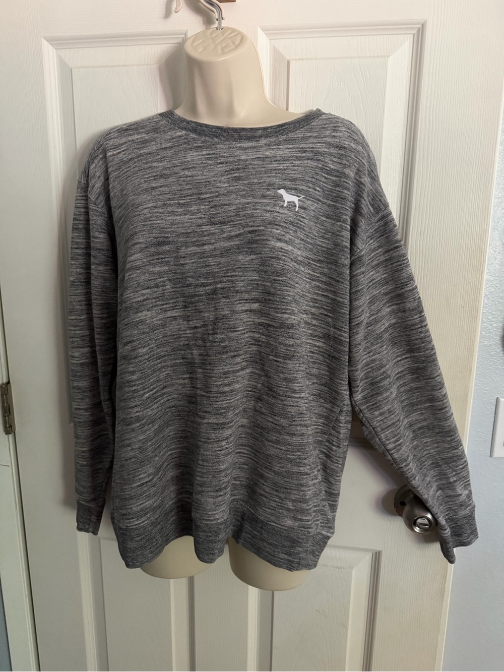 PINK Victoria’s Secret Grey Space Dye Dog Logo Sweatshirt S
